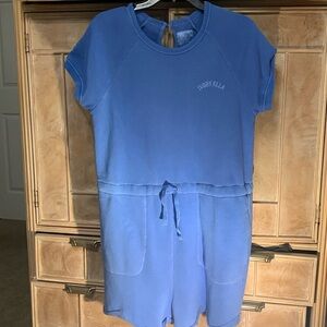 Brand new with tags baby blue jumpsuit. Smoke & pet free. Fun outfit